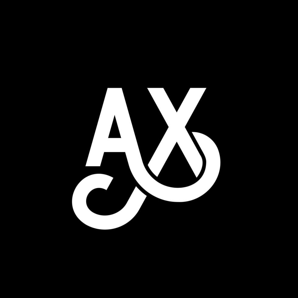 AX letter logo design on black background. AX creative initials letter logo concept. ax letter design. AX white letter design on black background. A X, a x logo vector