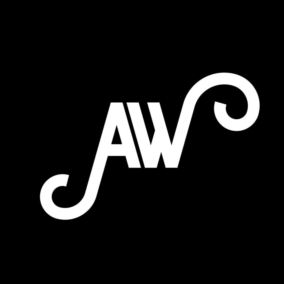 diseño de logotipo de letra aw sobre fondo negro. concepto creativo del logotipo de la letra de las iniciales. diseño de letra aw. aw diseño de letras blancas sobre fondo negro. aw, aw logotipo vector