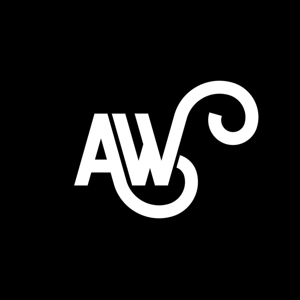 diseño de logotipo de letra aw sobre fondo negro. concepto creativo del logotipo de la letra de las iniciales. diseño de letra aw. aw diseño de letras blancas sobre fondo negro. aw, aw logotipo vector