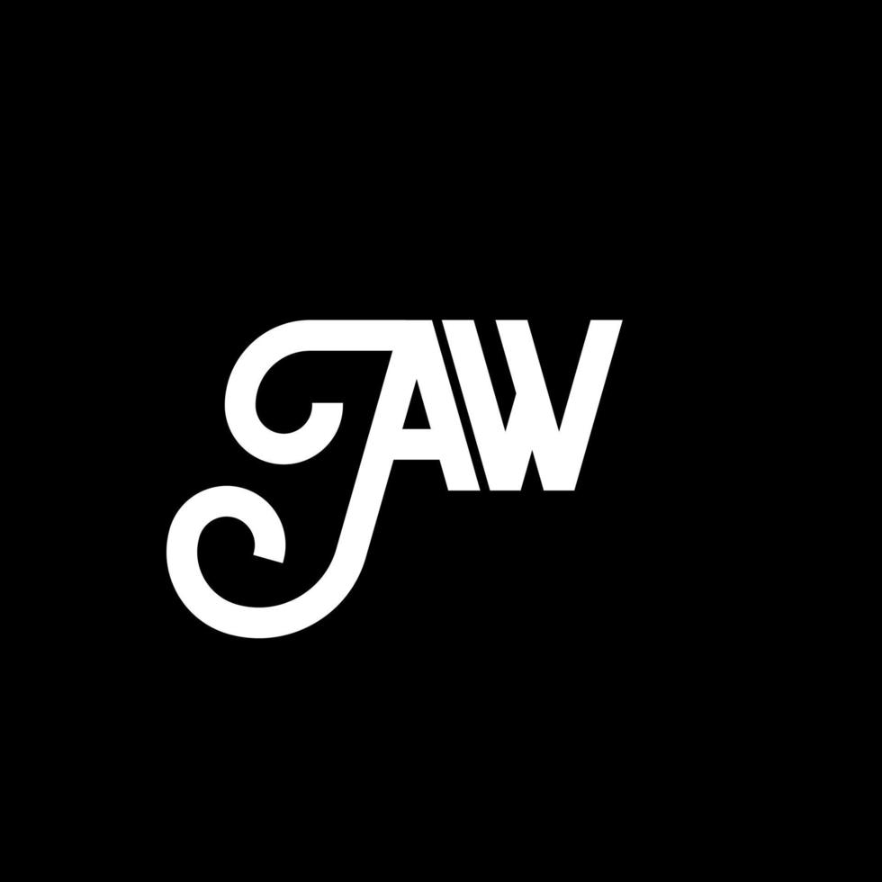 AW letter logo design on black background. AW creative initials letter logo concept. aw letter design. AW white letter design on black background. A W, a w logo vector