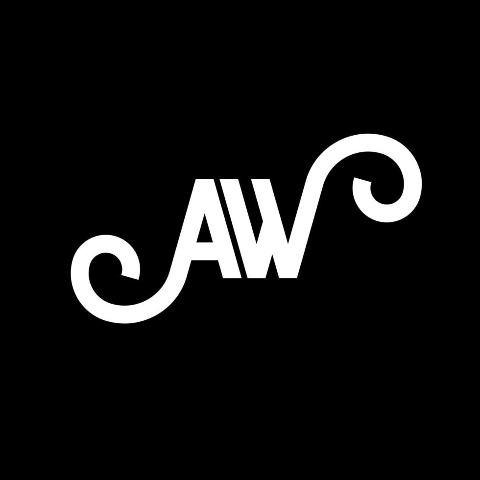 diseño de logotipo de letra aw sobre fondo negro. concepto creativo del logotipo de la letra de las iniciales. diseño de letra aw. aw diseño de letras blancas sobre fondo negro. aw, aw logotipo vector