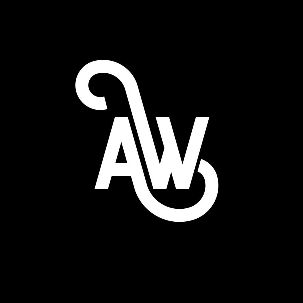 AW letter logo design on black background. AW creative initials letter logo concept. aw letter design. AW white letter design on black background. A W, a w logo vector