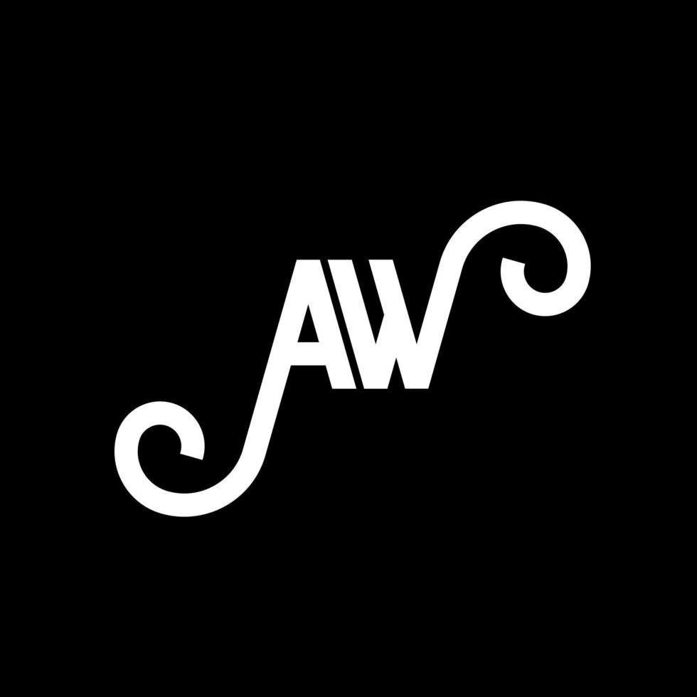 diseño de logotipo de letra aw sobre fondo negro. concepto creativo del logotipo de la letra de las iniciales. diseño de letra aw. aw diseño de letras blancas sobre fondo negro. aw, aw logotipo vector