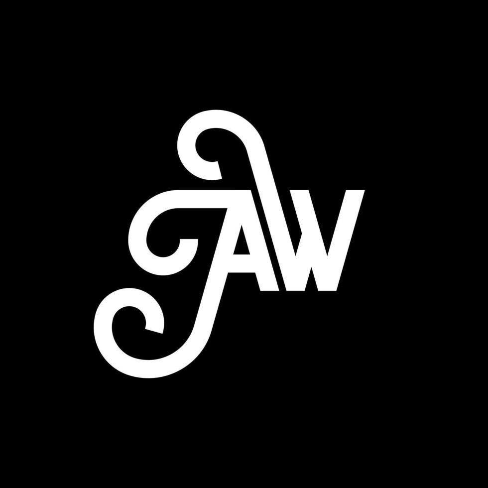 AW letter logo design on black background. AW creative initials letter logo concept. aw letter design. AW white letter design on black background. A W, a w logo vector