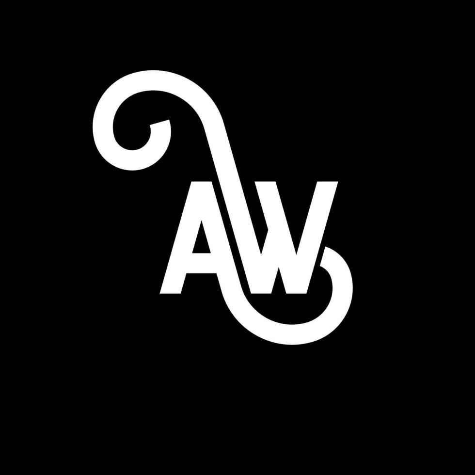 diseño de logotipo de letra aw sobre fondo negro. concepto creativo del logotipo de la letra de las iniciales. diseño de letra aw. aw diseño de letras blancas sobre fondo negro. aw, aw logotipo vector