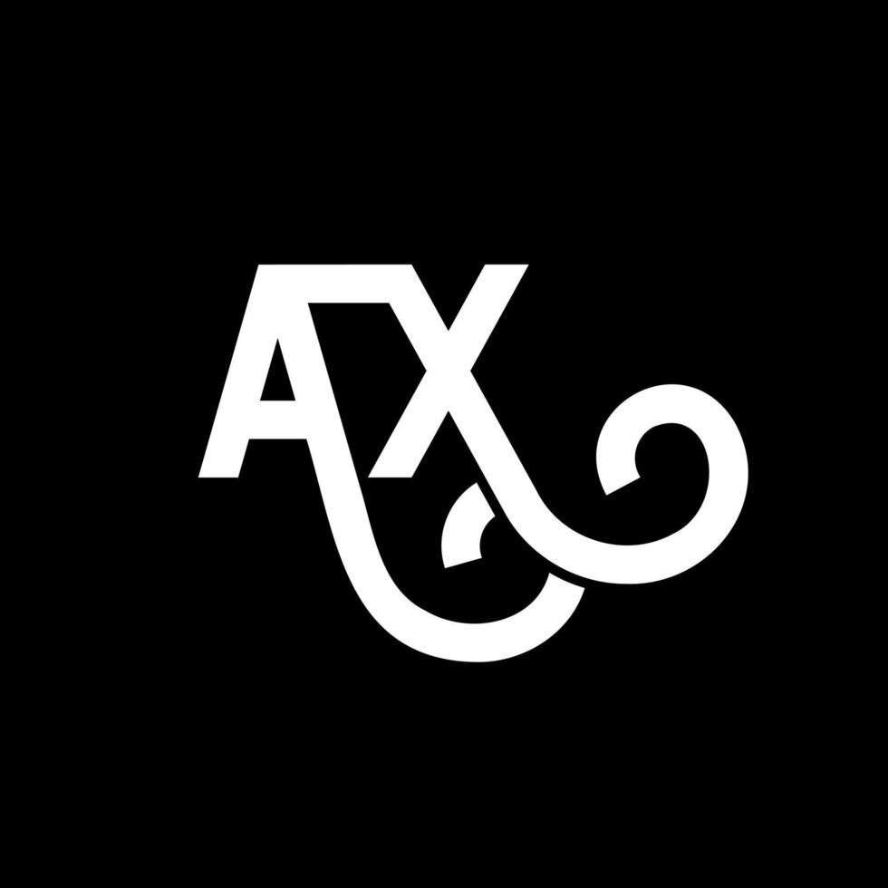 AX letter logo design on black background. AX creative initials letter logo concept. ax letter design. AX white letter design on black background. A X, a x logo vector