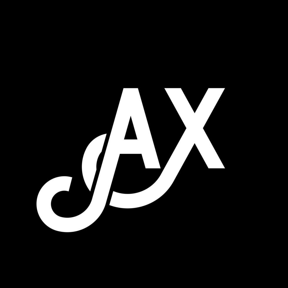 AX letter logo design on black background. AX creative initials letter logo concept. ax letter design. AX white letter design on black background. A X, a x logo vector