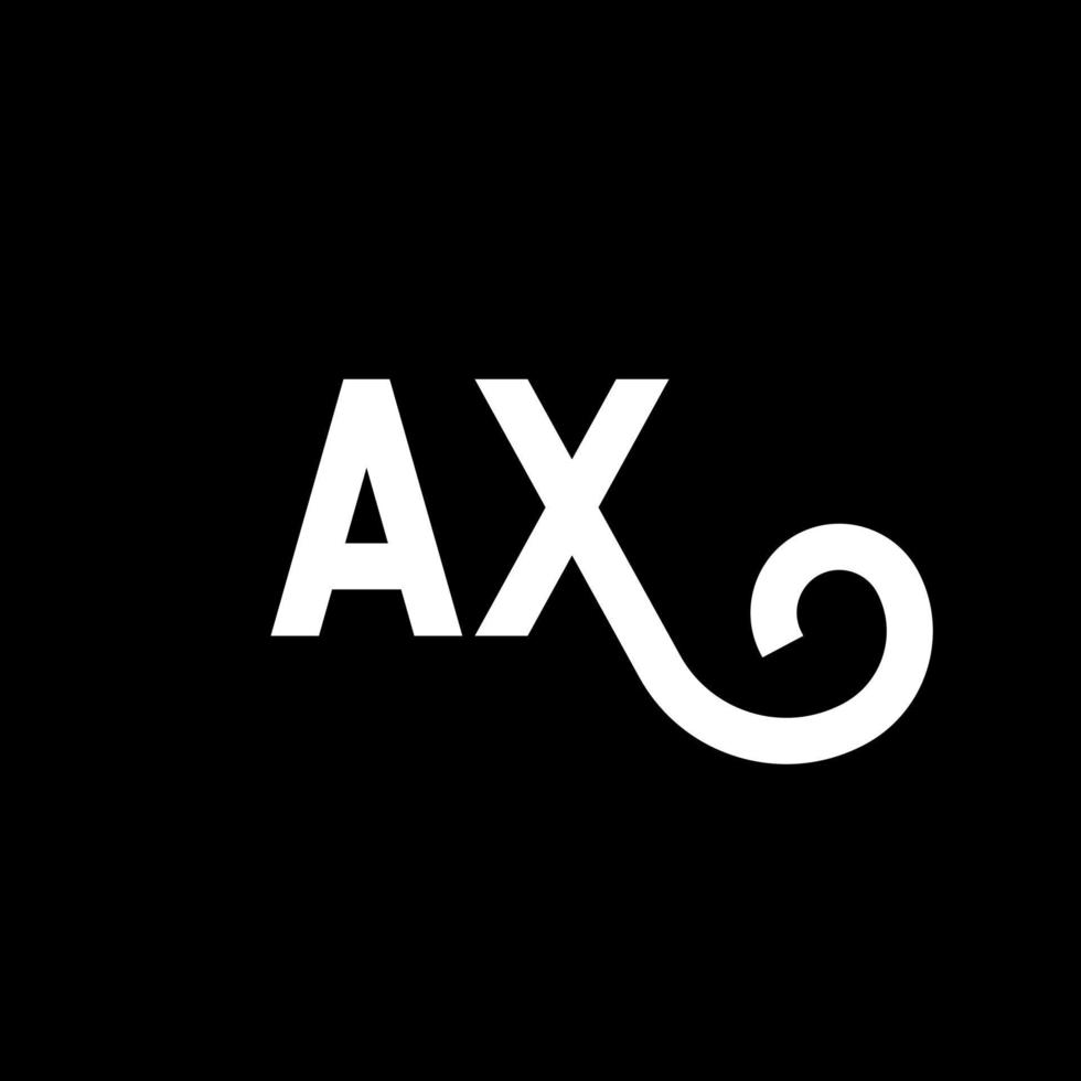 AX letter logo design on black background. AX creative initials letter logo concept. ax letter design. AX white letter design on black background. A X, a x logo vector