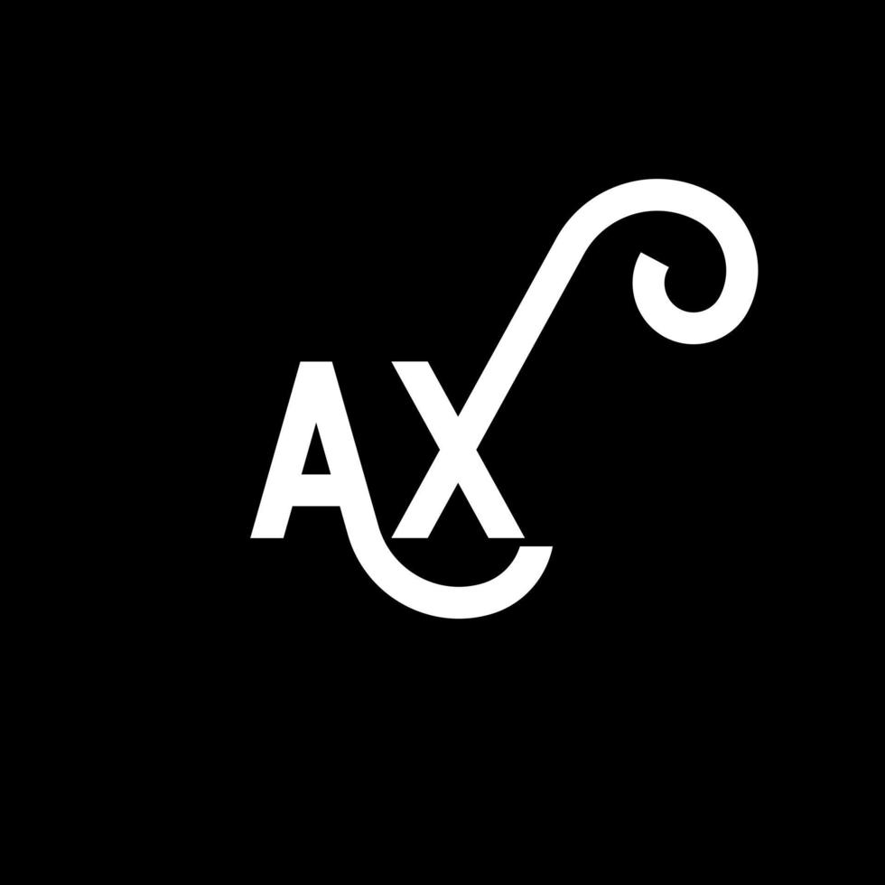 AX letter logo design on black background. AX creative initials letter logo concept. ax letter design. AX white letter design on black background. A X, a x logo vector