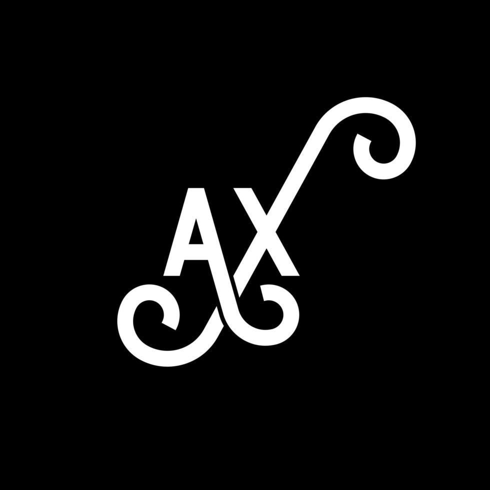 AX letter logo design on black background. AX creative initials letter logo concept. ax letter design. AX white letter design on black background. A X, a x logo vector