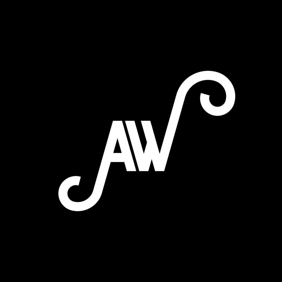 diseño de logotipo de letra aw sobre fondo negro. concepto creativo del logotipo de la letra de las iniciales. diseño de letra aw. aw diseño de letras blancas sobre fondo negro. aw, aw logotipo vector