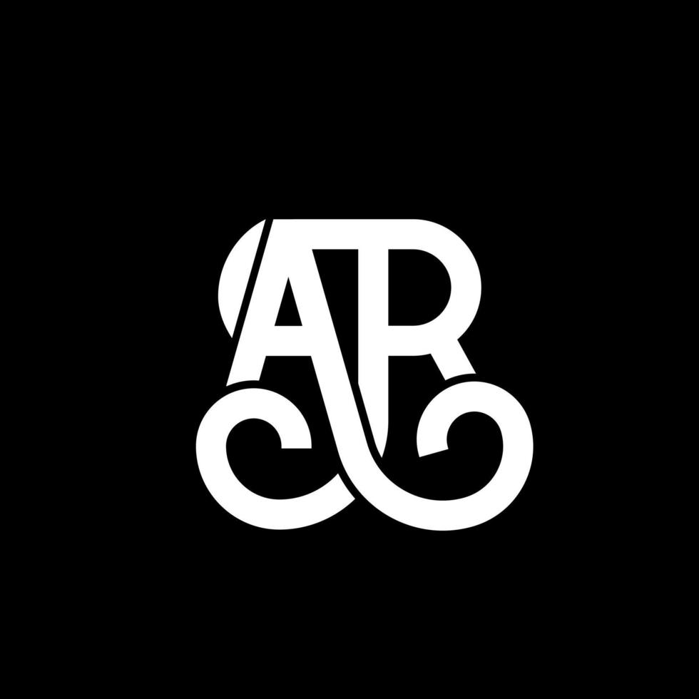 AR letter logo design on black background. AR creative initials letter