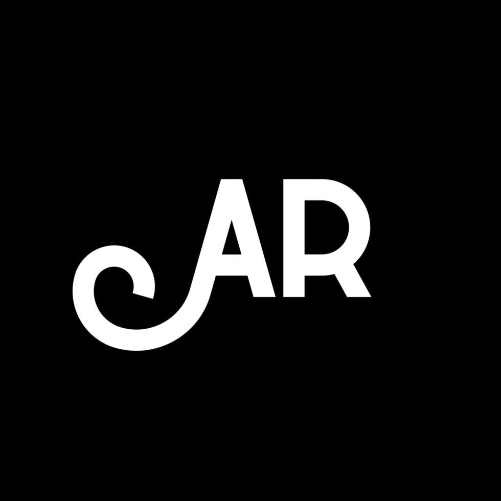 AR letter logo design on black background. AR creative initials letter logo concept. ar letter design. AR white letter design on black background. A R, a r logo vector