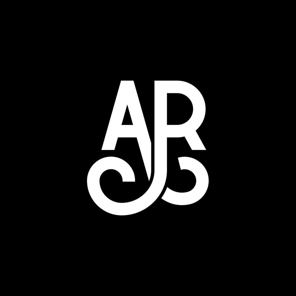 diseño de logotipo de letra ar sobre fondo negro. concepto de logotipo de letra de iniciales creativas ar. diseño de letras ar. ar diseño de letras blancas sobre fondo negro. ar, logotipo de ar vector