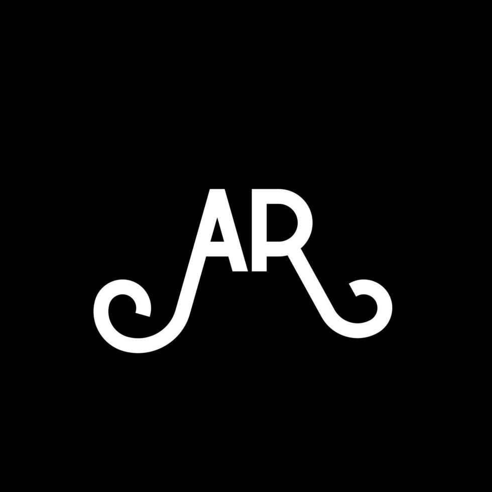 AR letter logo design on black background. AR creative initials letter logo concept. ar letter design. AR white letter design on black background. A R, a r logo vector