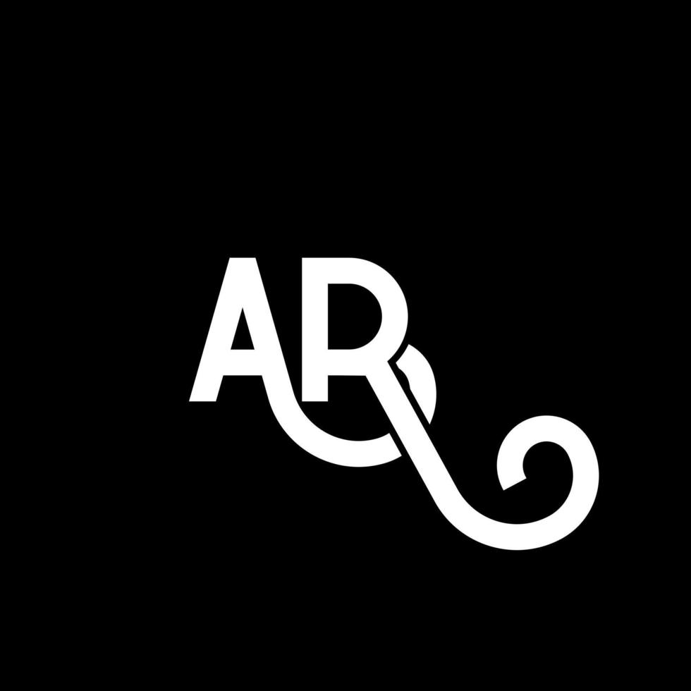 AR letter logo design on black background. AR creative initials letter logo concept. ar letter design. AR white letter design on black background. A R, a r logo vector