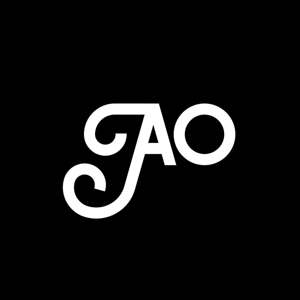 AO letter logo design on black background. AO creative initials letter logo concept. ao letter design. AN white letter design on black background. A O, a o logo vector