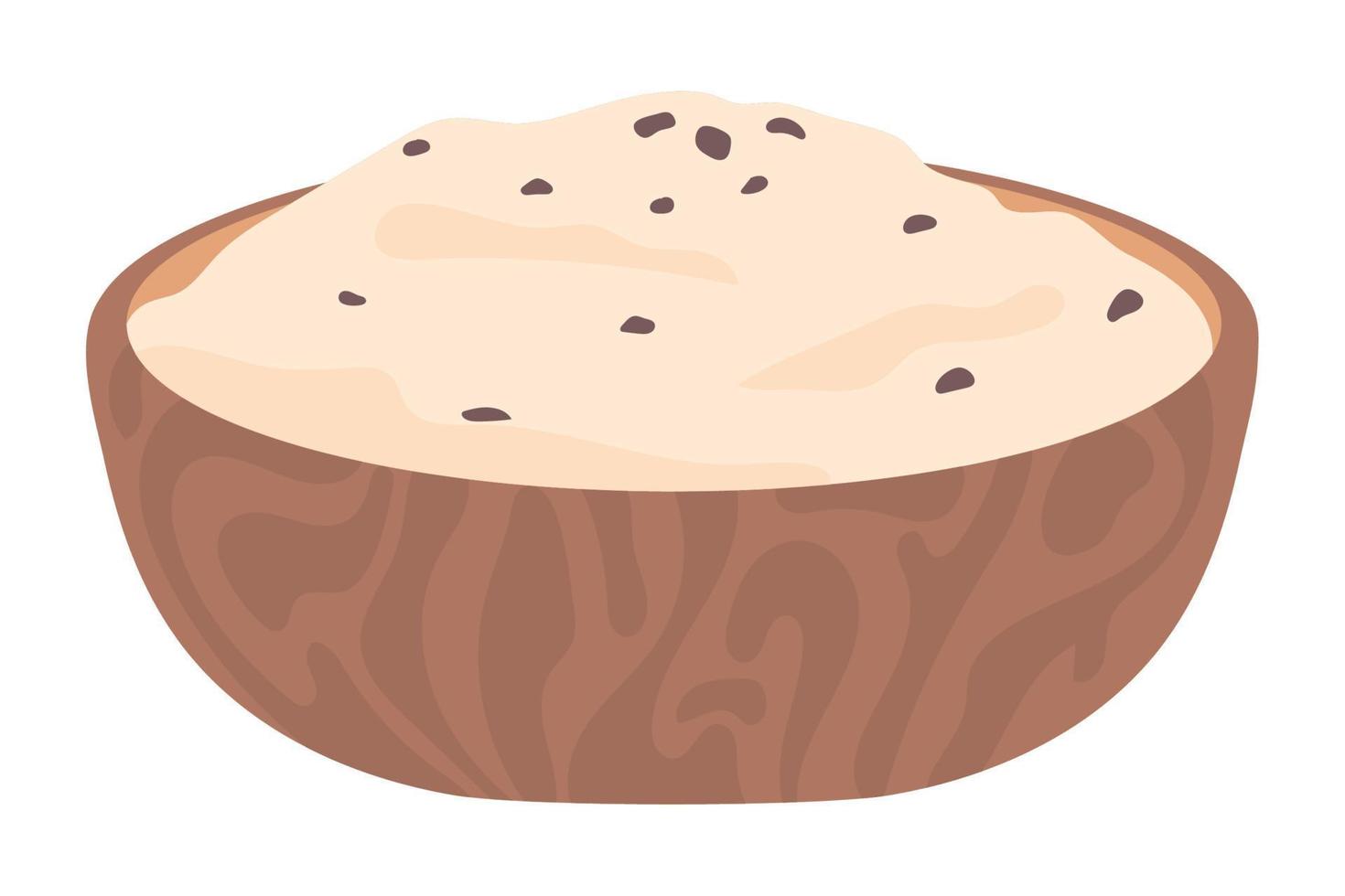 wooden bowl with spice vector