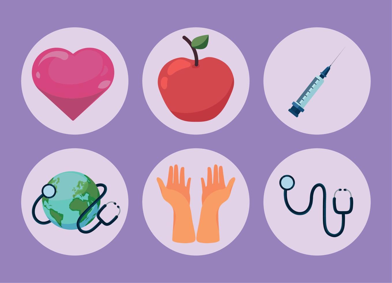 icons world health day vector