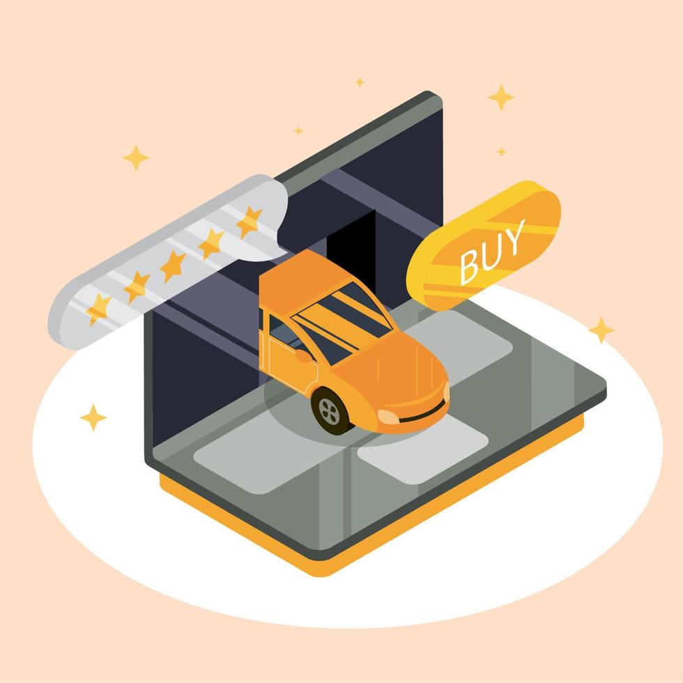 online car purchase vector
