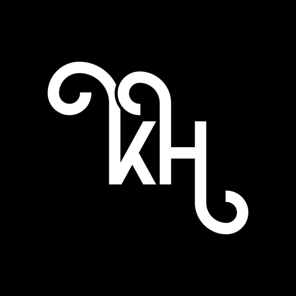 KH letter logo design on black background. KH creative initials letter logo concept. kh letter design. KH white letter design on black background. K H, k h logo vector