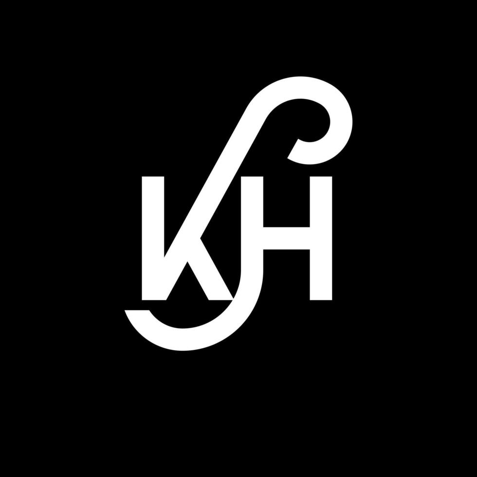 KH letter logo design on black background. KH creative initials letter logo concept. kh letter design. KH white letter design on black background. K H, k h logo vector