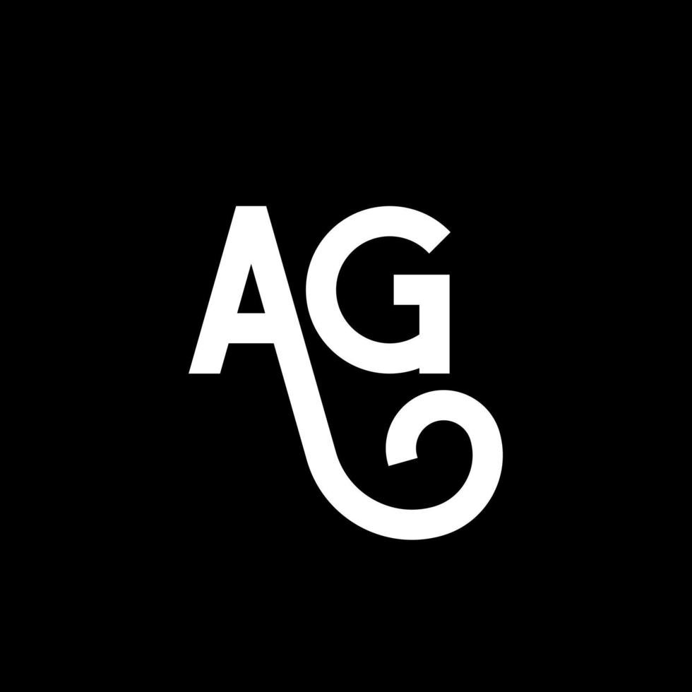 AG Letter Logo Design. Initial letters AG logo icon. Abstract letter AG A G minimal logo design template. A G letter design vector with black colors. ag logo