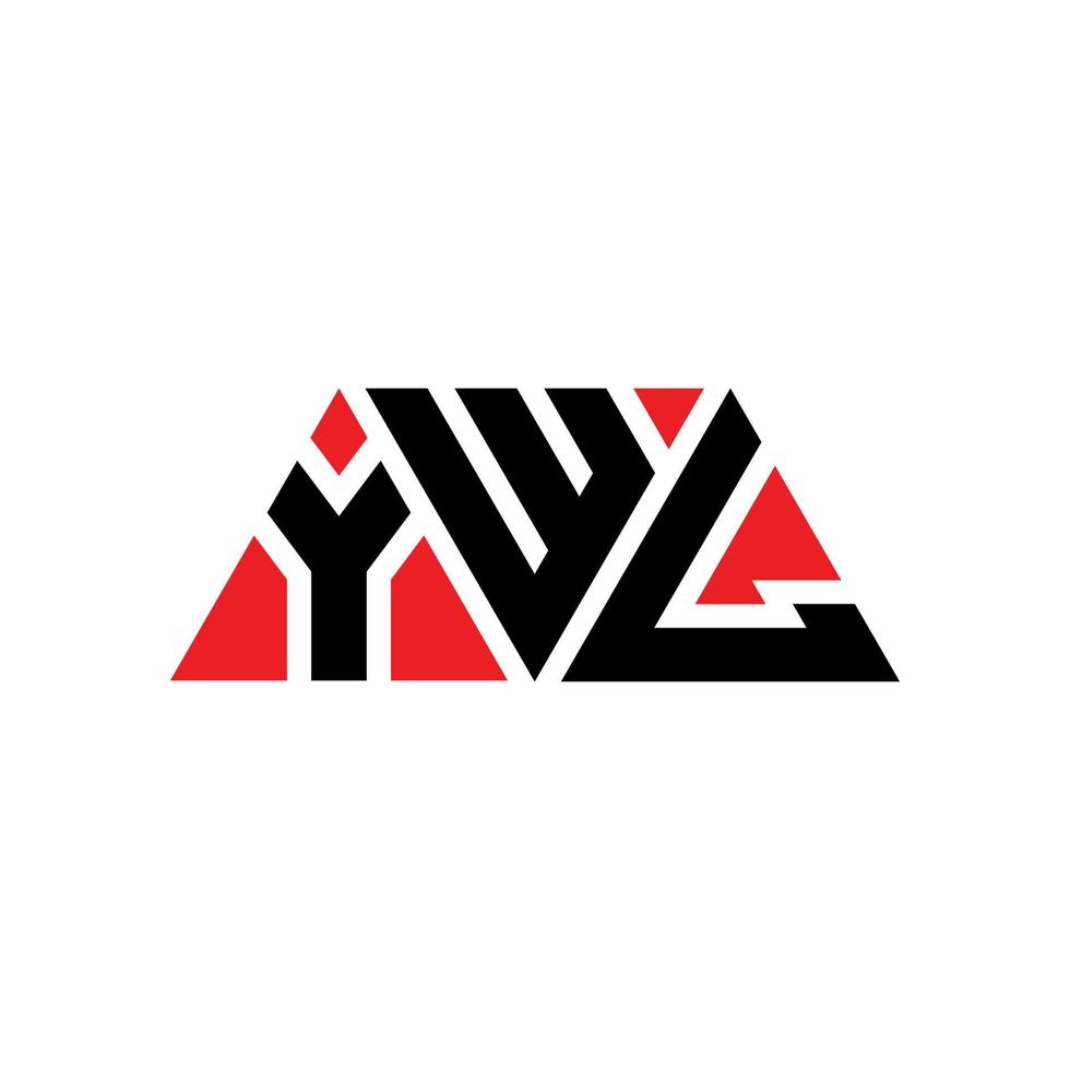 YWL triangle letter logo design with triangle shape. YWL triangle logo design monogram. YWL triangle vector logo template with red color. YWL triangular logo Simple, Elegant, and Luxurious Logo. YWL