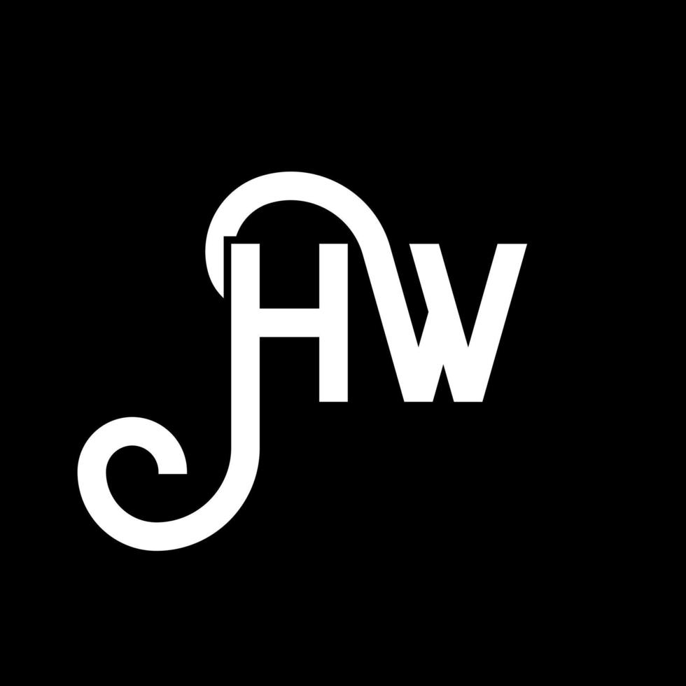 HW letter logo design on black background. HW creative initials letter logo concept. hw letter design. HW white letter design on black background. H W, h w logo vector