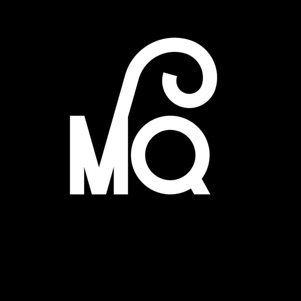 MQ Letter Logo Design. Initial letters MQ logo icon. Abstract letter MQ minimal logo design template. M Q letter design vector with black colors. mq logo