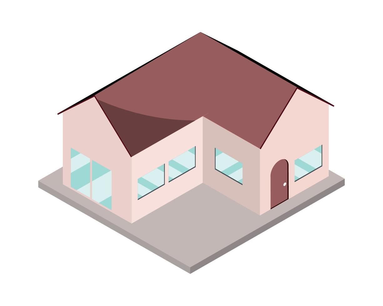 isometric house structure vector