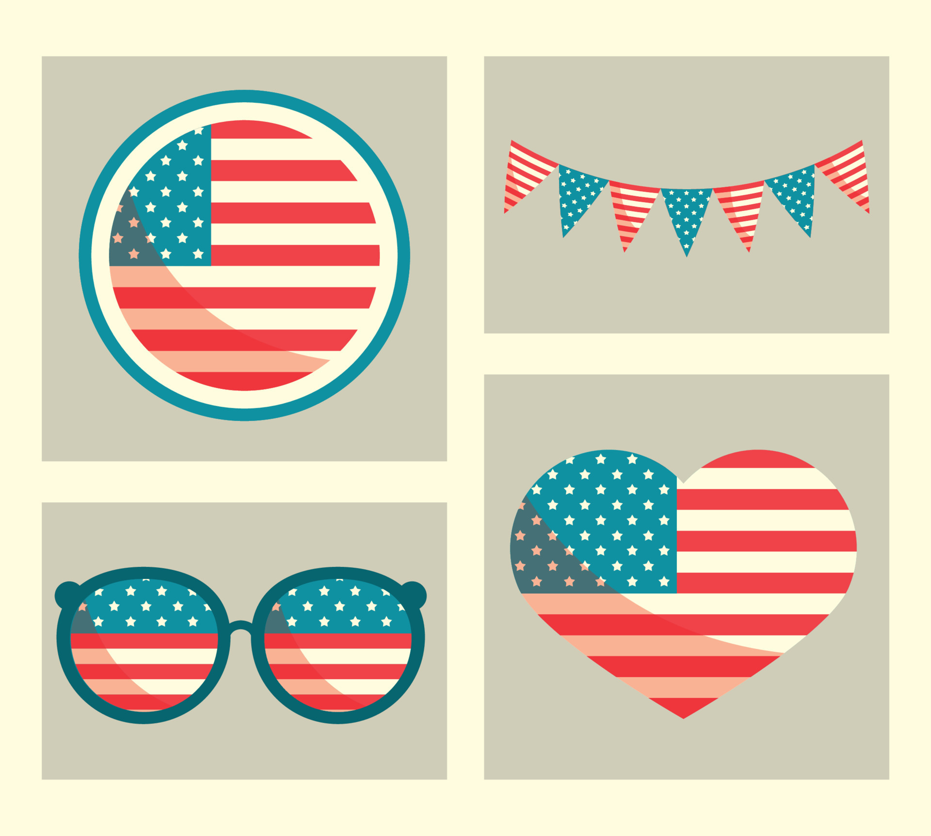 Usa Flag Icons 10469983 Vector Art At Vecteezy Usa Flag Icons 10469983 Vector Art At Vecteezy