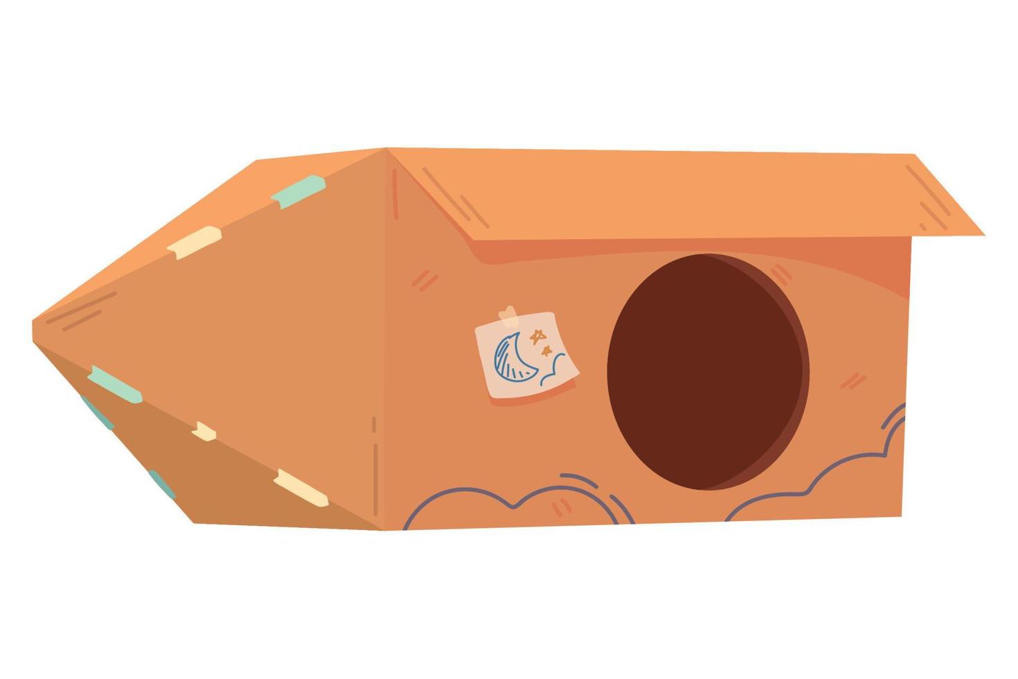 rocket toy made with carton vector