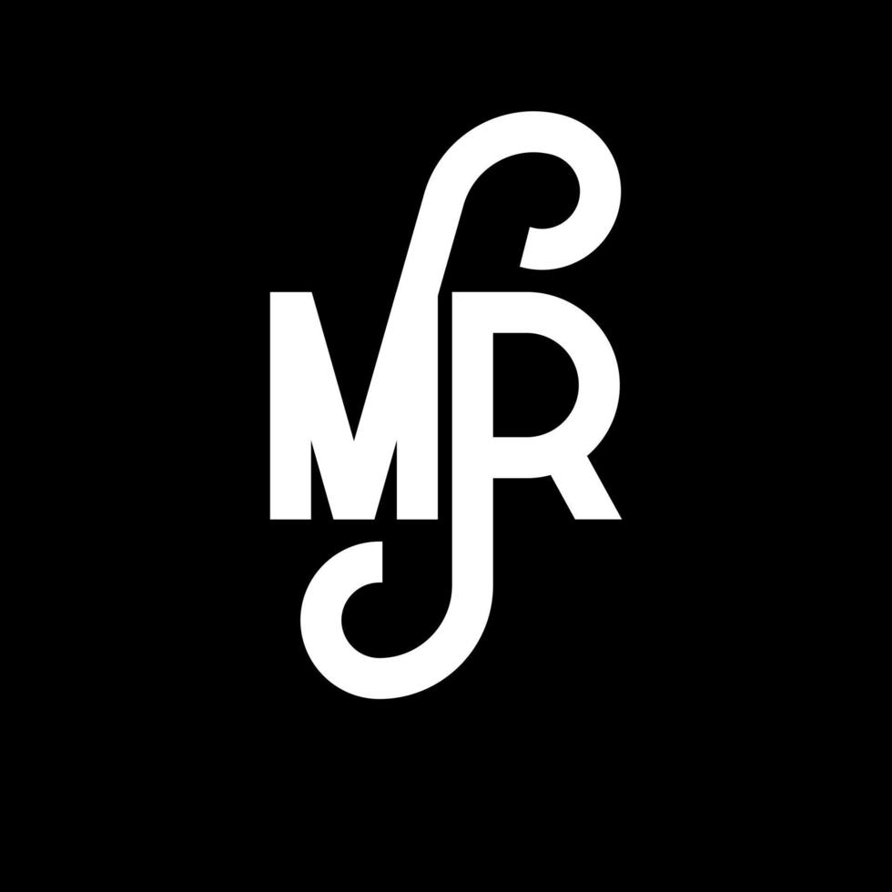 MR Letter Logo Design. Initial letters MR logo icon. Abstract letter MR minimal logo design template. M R letter design vector with black colors. mr logo