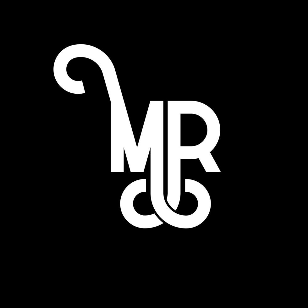 MR Letter Logo Design. Initial letters MR logo icon. Abstract letter MR minimal logo design template. M R letter design vector with black colors. mr logo