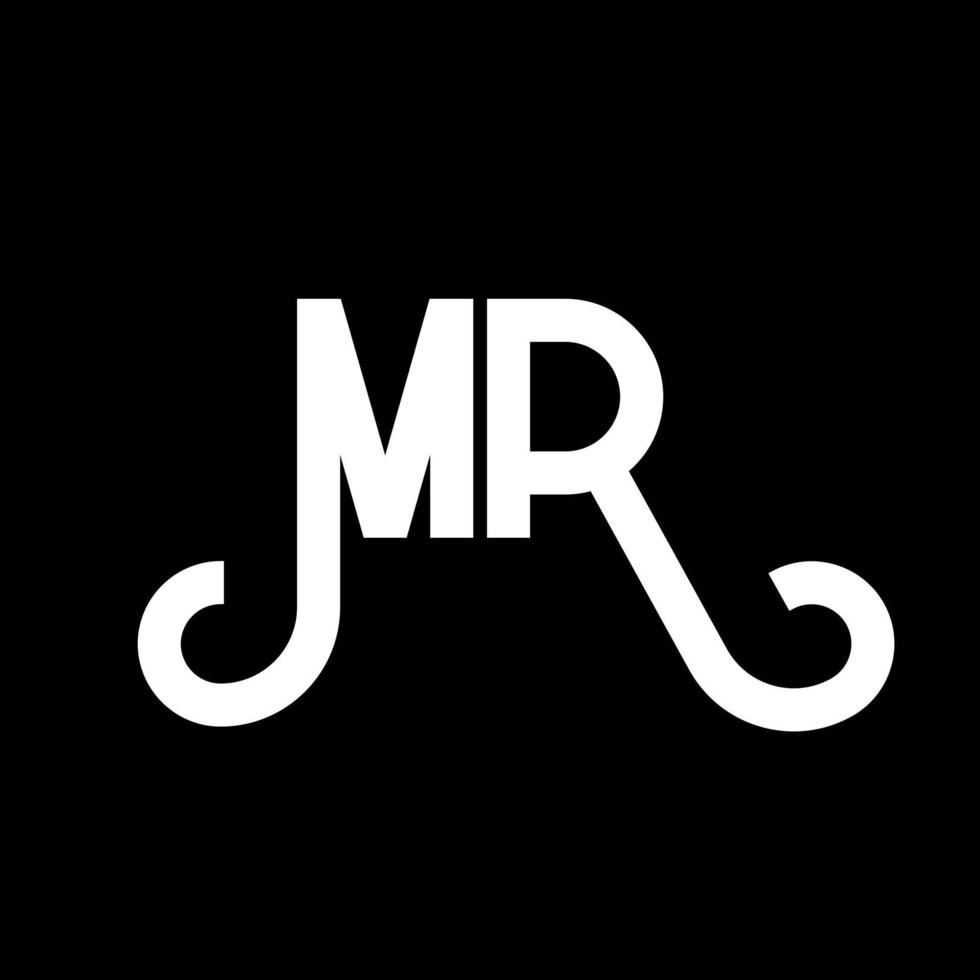 MR Letter Logo Design. Initial letters MR logo icon. Abstract letter MR minimal logo design template. M R letter design vector with black colors. mr logo