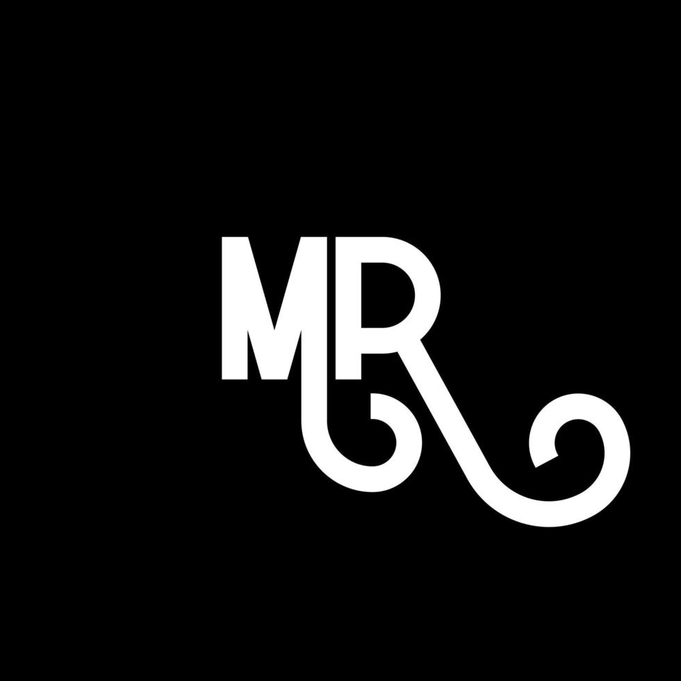 MR Letter Logo Design. Initial letters MR logo icon. Abstract letter MR minimal logo design template. M R letter design vector with black colors. mr logo