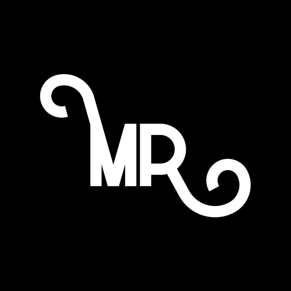 MR Letter Logo Design. Initial letters MR logo icon. Abstract letter MR minimal logo design template. M R letter design vector with black colors. mr logo