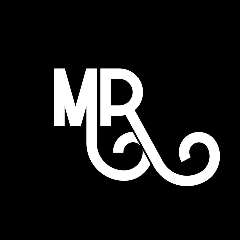 MR Letter Logo Design. Initial letters MR logo icon. Abstract letter MR minimal logo design template. M R letter design vector with black colors. mr logo