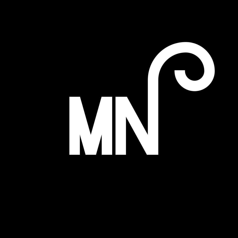 MN Letter Logo Design. Initial letters MN logo icon. Abstract letter MN minimal logo design template. M N letter design vector with black colors. mn logo