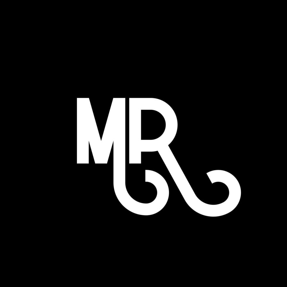 MR Letter Logo Design. Initial letters MR logo icon. Abstract letter MR minimal logo design template. M R letter design vector with black colors. mr logo