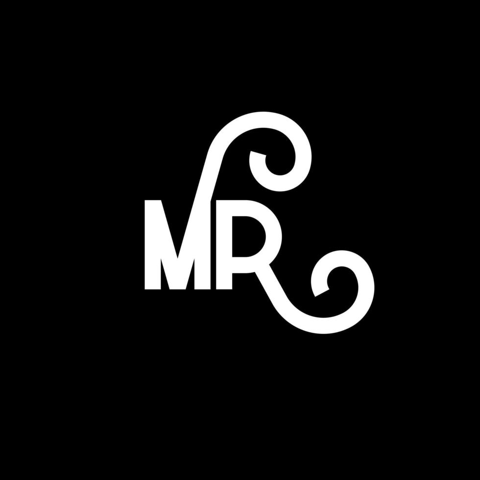 MR Letter Logo Design. Initial letters MR logo icon. Abstract letter MR minimal logo design template. M R letter design vector with black colors. mr logo