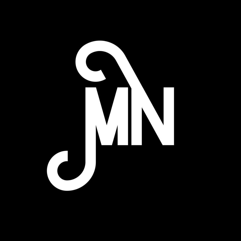 MN Letter Logo Design. Initial letters MN logo icon. Abstract letter MN minimal logo design template. M N letter design vector with black colors. mn logo