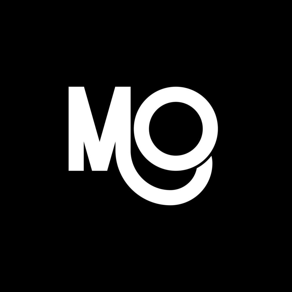 MO Letter Logo Design. Initial letters MO logo icon. Abstract letter MO minimal logo design template. M O letter design vector with black colors. mo logo