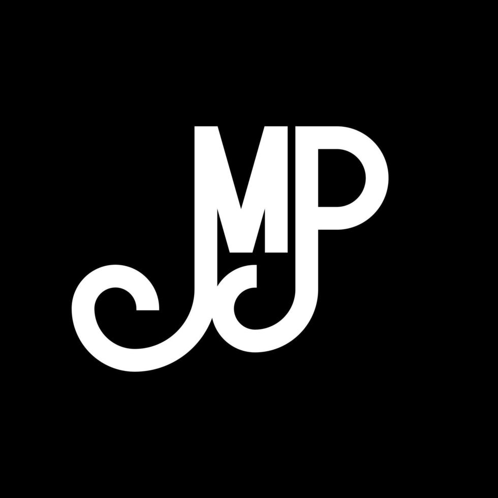 diseño de logotipo de letra mp. icono del logotipo de letras iniciales mp. plantilla de diseño de logotipo mínimo de letra abstracta mp. vector de diseño de letra mp con colores negros. logotipo de mp