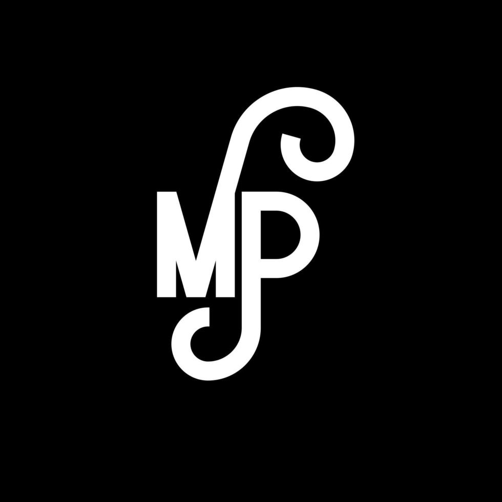 diseño de logotipo de letra mp. icono del logotipo de letras iniciales mp. plantilla de diseño de logotipo mínimo de letra abstracta mp. vector de diseño de letra mp con colores negros. logotipo de mp