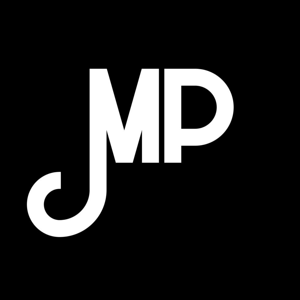 diseño de logotipo de letra mp. icono del logotipo de letras iniciales mp. plantilla de diseño de logotipo mínimo de letra abstracta mp. vector de diseño de letra mp con colores negros. logotipo de mp