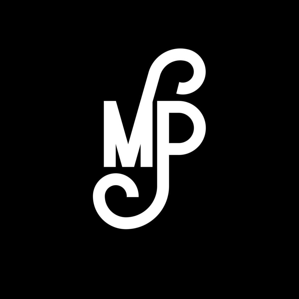 diseño de logotipo de letra mp. icono del logotipo de letras iniciales mp. plantilla de diseño de logotipo mínimo de letra abstracta mp. vector de diseño de letra mp con colores negros. logotipo de mp