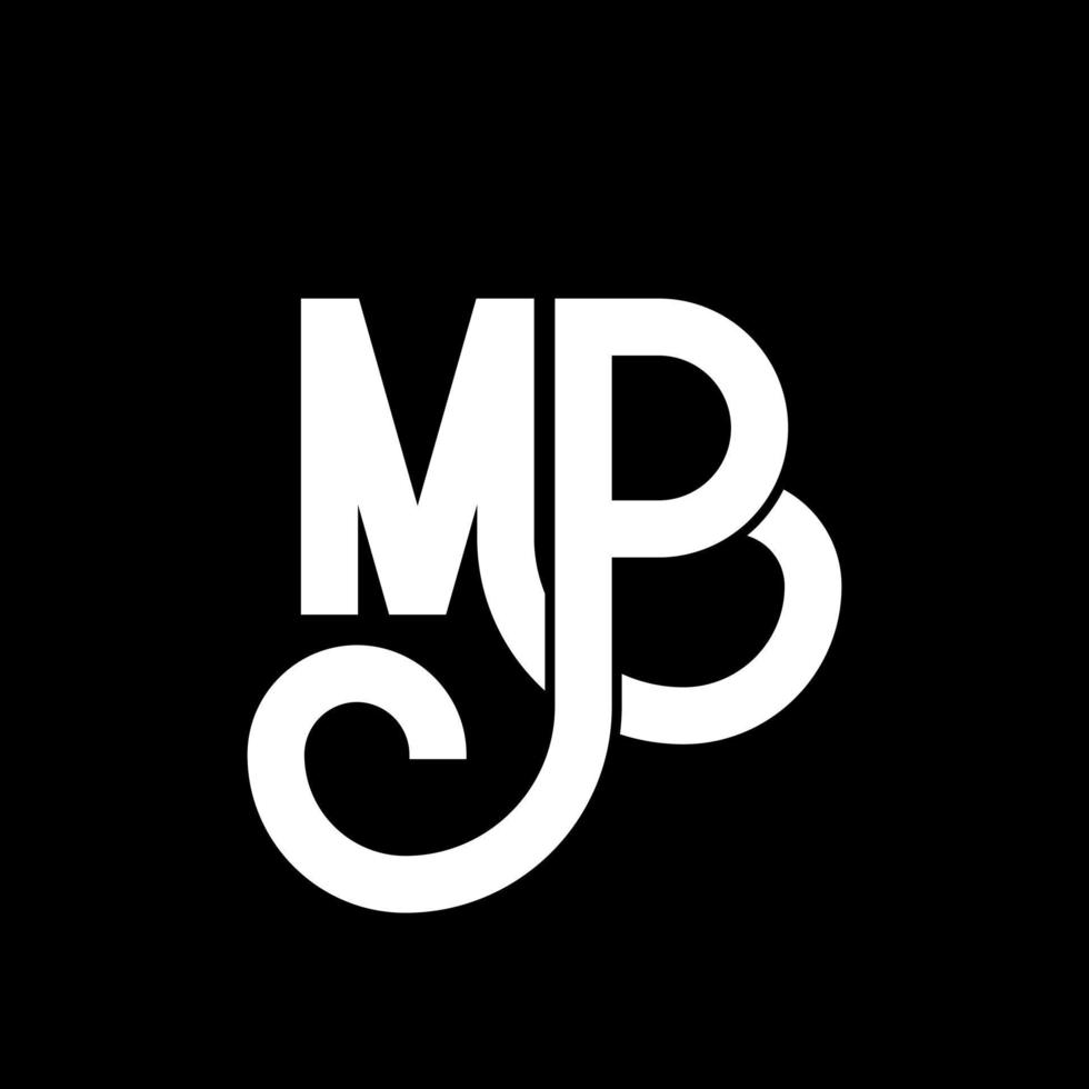 MP Letter Logo Design. Initial letters MP logo icon. Abstract letter MP minimal logo design template. M P letter design vector with black colors. mp logo