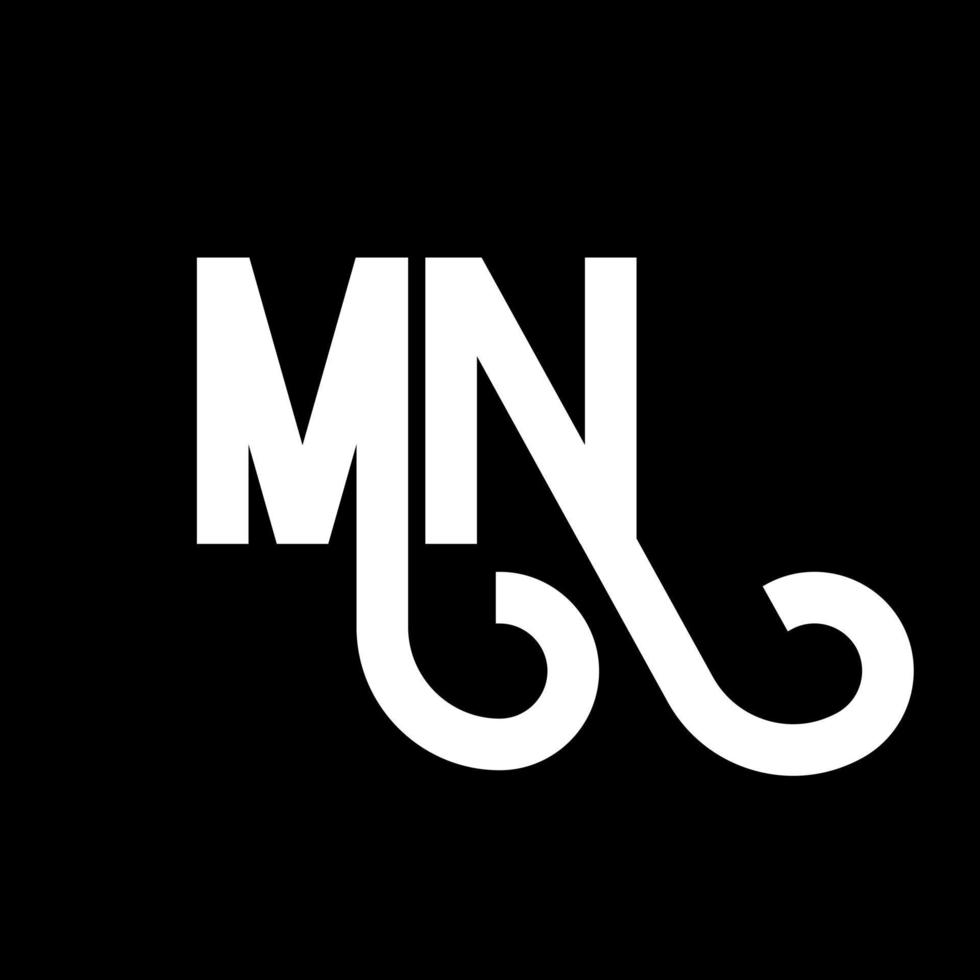 MN Letter Logo Design. Initial letters MN logo icon. Abstract letter MN minimal logo design template. M N letter design vector with black colors. mn logo